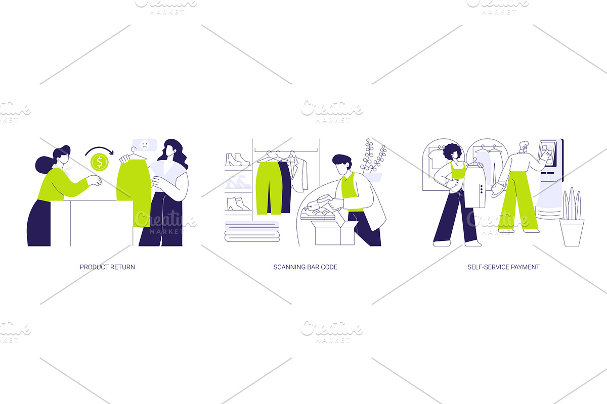 At the check-out counter isolated, a Finance Illustration by Visual Generation