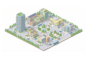 Isometric Smart City 3D, an Object Illustration by Nurlan's shop