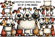 Christmas Whimsical Dogs Clipart, an Illustration by Craft Nest (Thumbnail 1 of 8)