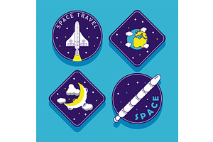 Four Space Outer Badges