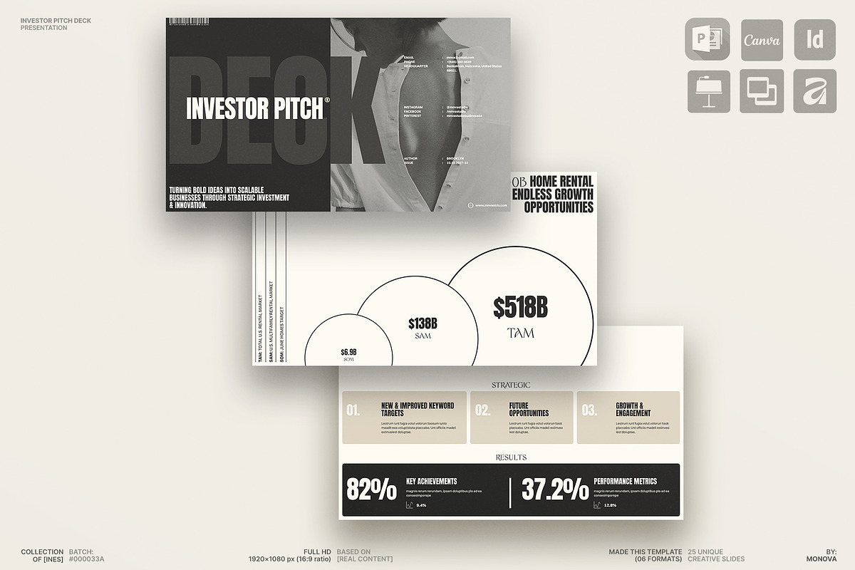 Pitch Deck Presentation Template, a Presentation Template by Studio Monova (Photo 1 of 15)