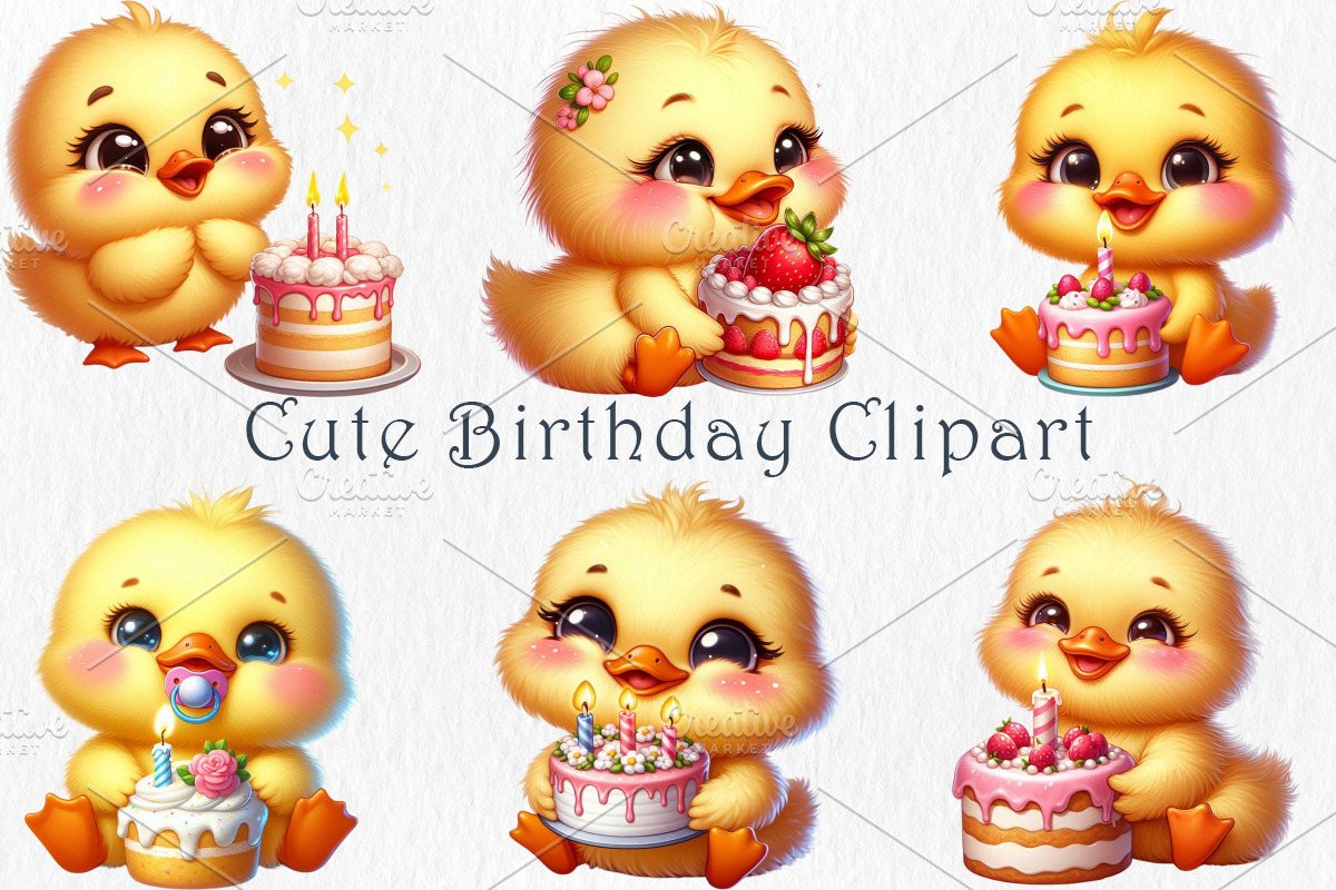 Cute Duckling Girl Clipart., an Animal Illustration by GalaDesign03 (Photo 4 of 7)
