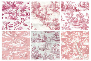 Watercolor Toile Seamless Patterns