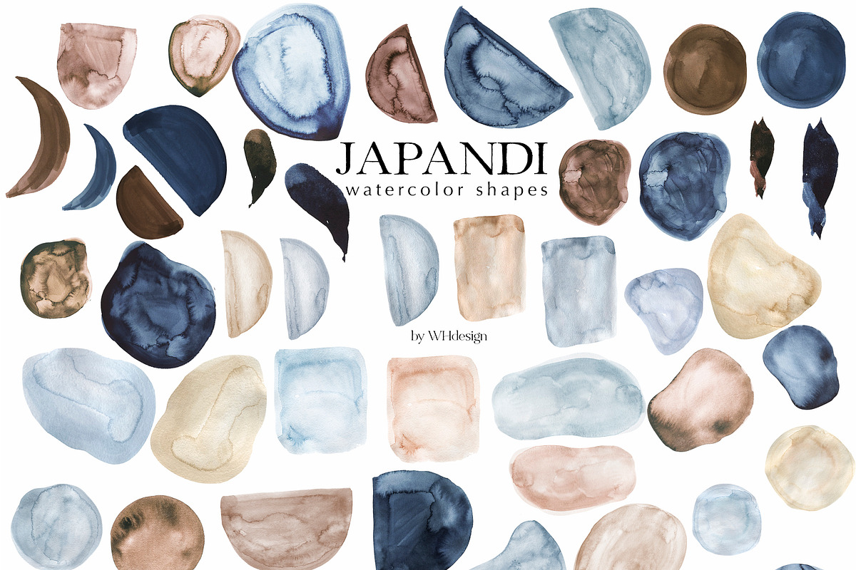 Japandi Abstract Watercolor Clip Art, a Decorative Illustration by whiteheartdesign (Photo 22 of 24)
