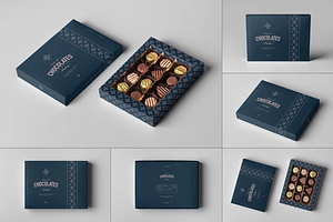 Box Of Chocolates Mock-up, a Packaging Mockup by BLISS DESIGN