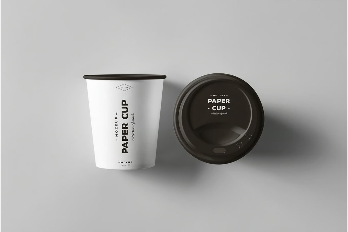 Paper Cups Mock-up, a Product Mockup by zippypixelstudio (Photo 2 of 9)