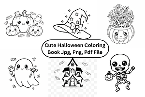 Prompt Cute Halloween Coloring Book, a Seasonal Illustration by Creative design