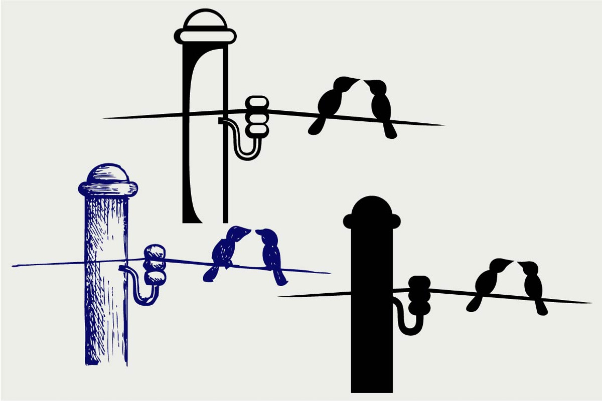 Birds on wires SVG, an Outline Icon by LineworkStock