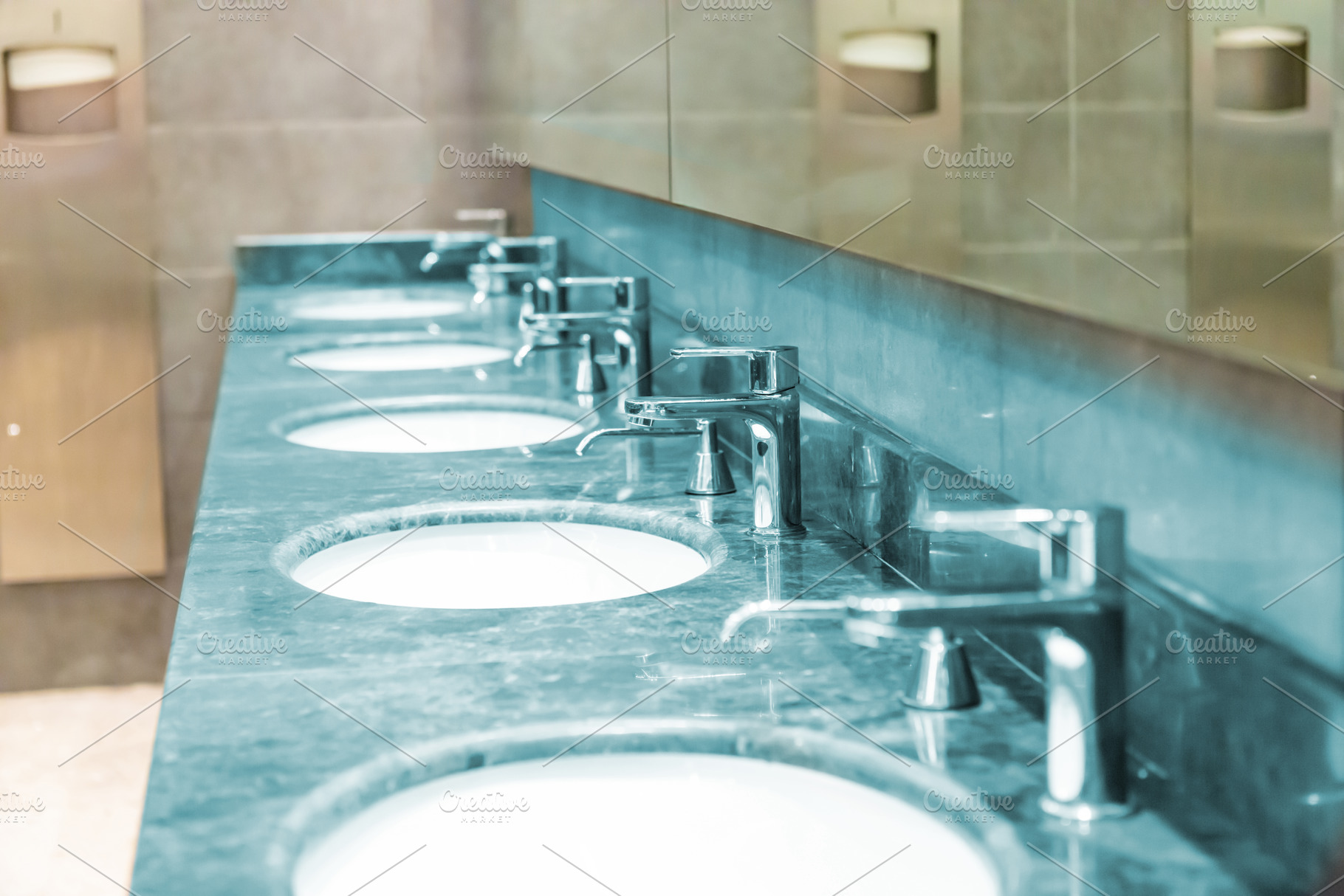 Public bathroom restroom interior, an Architecture Photo by Vapi
