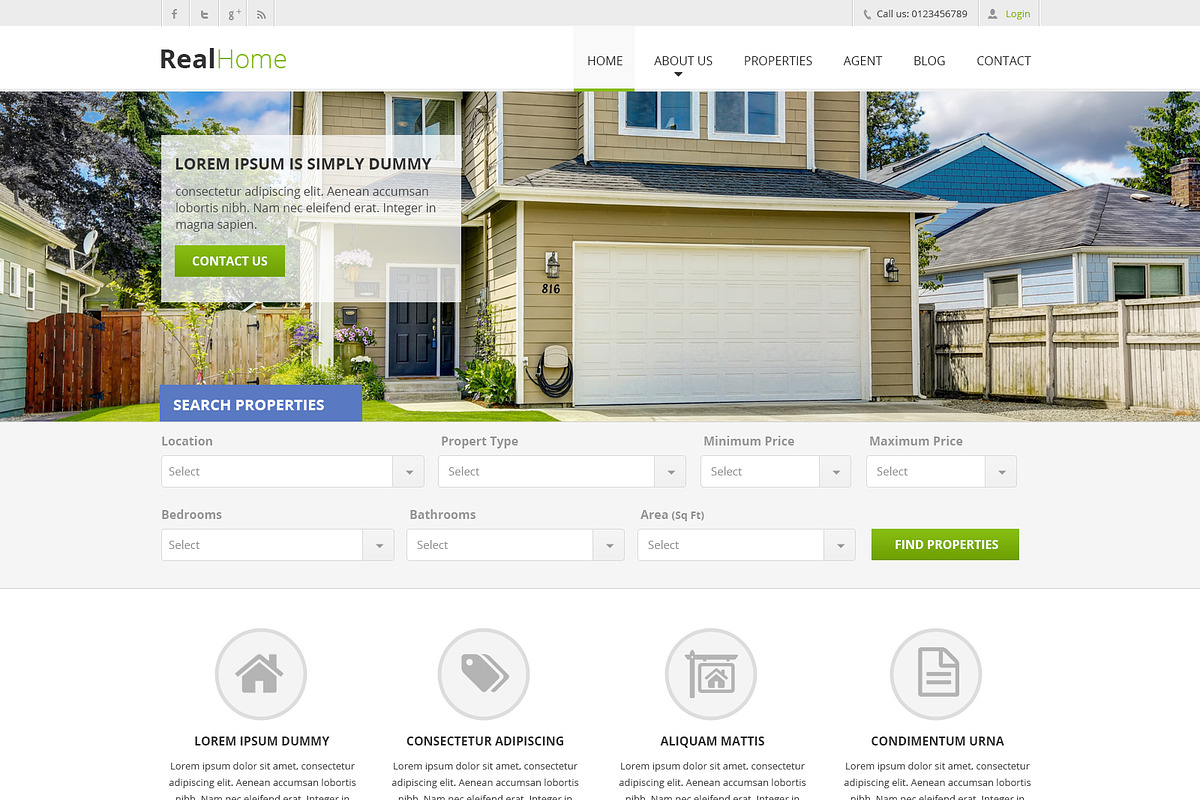 Real Home PSD Website Template, a Websites & App Template by WebbyTemplates (Photo 2 of 9)