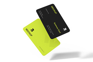 Floating Rounded Business Card Mock, a Product Mockup by graphypix