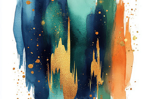 Abstract Watercolor Painting Gold Te, an Abstract Photo by Pixeness Studio