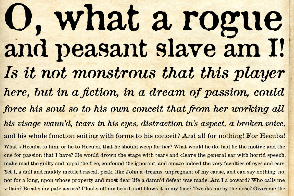 Attic Antique, a weathered serif font preview 3