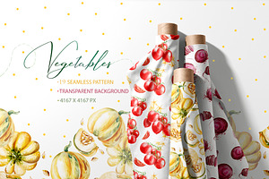 Watercolor Vegetables Pattern