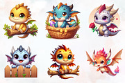 Cute Baby Dragon Clipart, an Animal Illustration by RobertsArt (Thumbnail 3 of 7)
