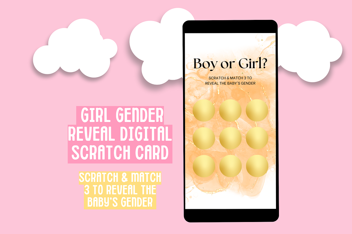 Gender Reveal Digital Scratch Card, an Email Template by SunshineStudioBoutique (Photo 1 of 7)