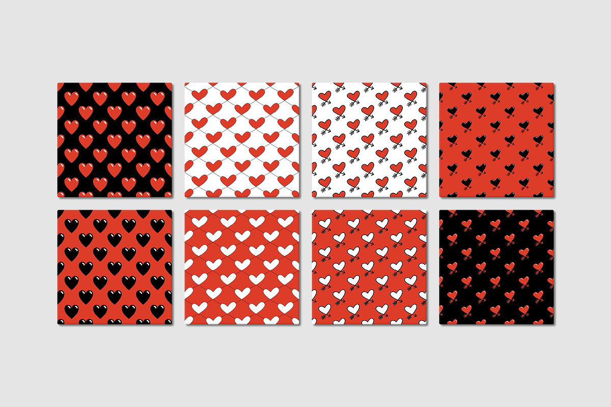 Hearts (v.2) - 30 Seamless Patterns, a Pattern Graphic by Tustan (Photo 3 of 6)
