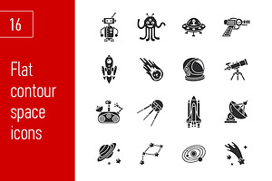 sixteen stylish space icons
