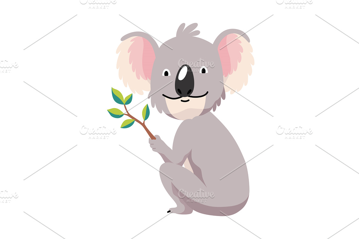 Cute koala character joyfully, an Illustration by the8monkey