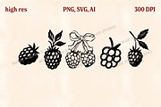 Whimsical Berry Fruit Bundle SVG PNG, a Food Illustration by Marie T (Thumbnail 23 of 36)