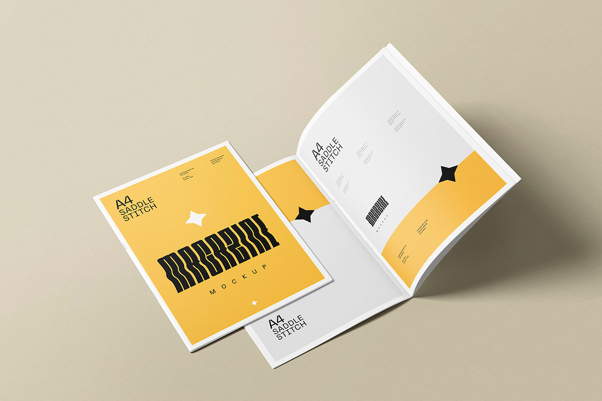 Saddle Stitch Magazine Mockup, a Product Mockup by MockupCraft (Photo 3 of 7)