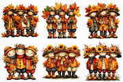 Whimsical Scarecrow Trio PNG, a Seasonal Illustration by Craft Nest (Thumbnail 3 of 6)