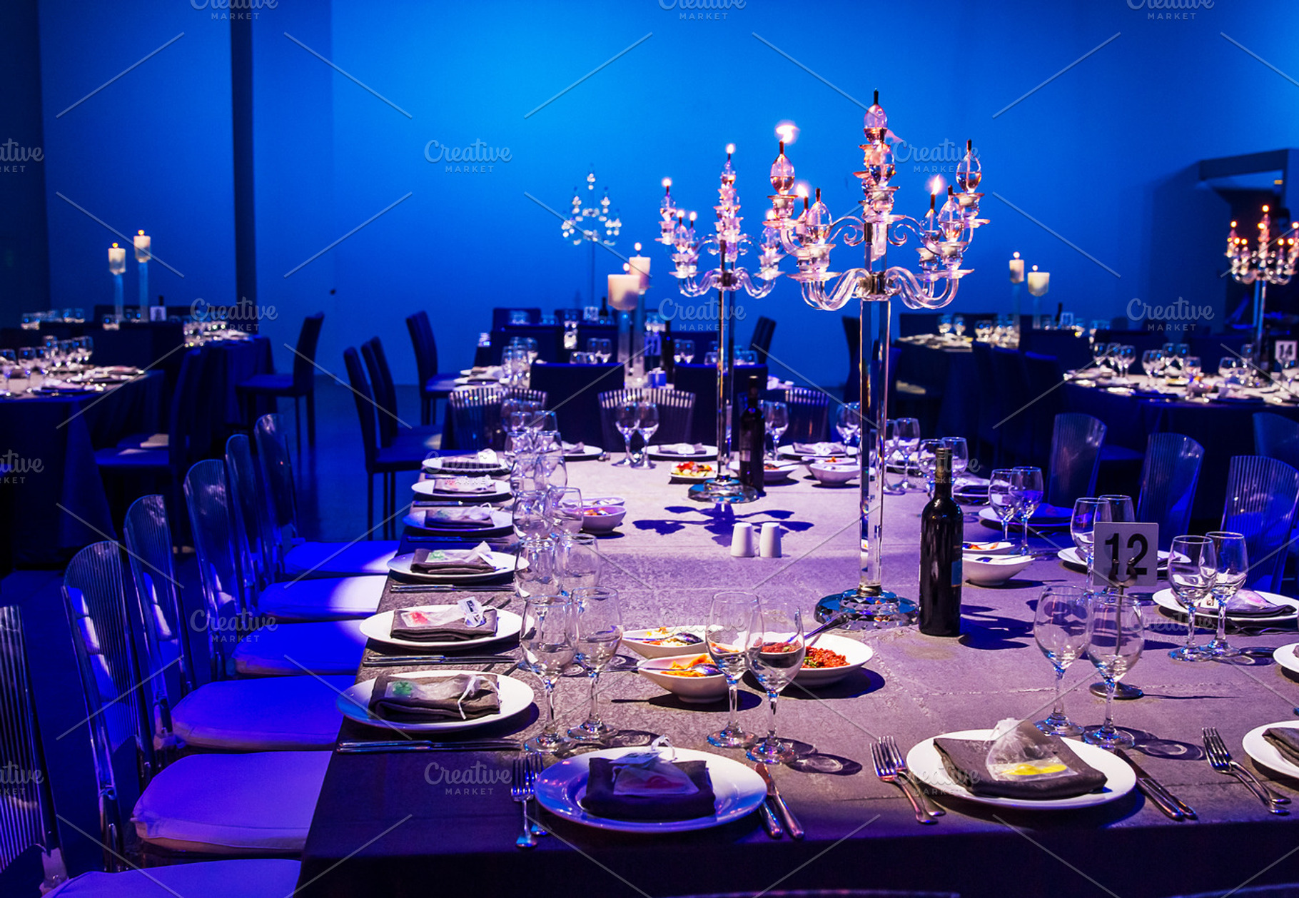 Festively decorated table  featuring decoration, event, and tablecloth, a Holiday Photo by suprunvitaly