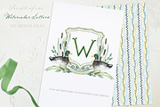 Monogram Watercolor Letters Green, a Decorative Illustration by LABFcreations (Thumbnail 3 of 4)