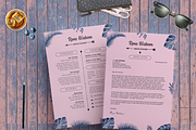 Jungle Blue-Pink Resume Template, a Resume Template by Showy68 Template (Thumbnail 6 of 6)