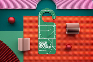 Door Hanger Top View Mockup