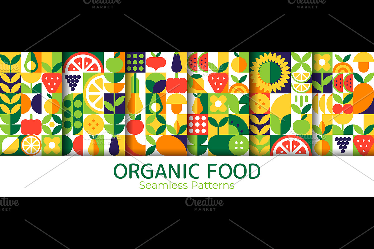Organic fruits, vegetables patterns, a Food Illustration by Buch&Bee (Photo 3 of 3)