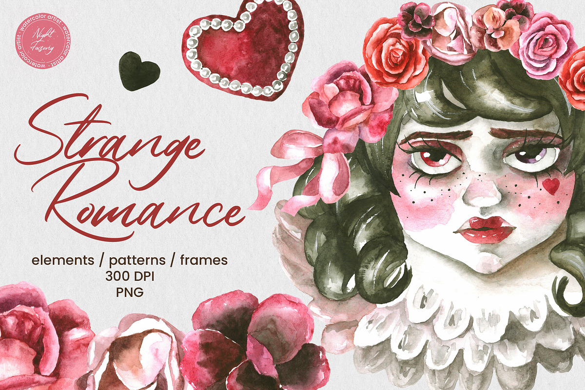 Strange Romance - Romantic Clipart, a Seasonal Illustration by foxsong (Photo 1 of 17)