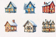Winter XMas Village Clip Art, a Seasonal Illustration by CreationArt (Thumbnail 4 of 7)