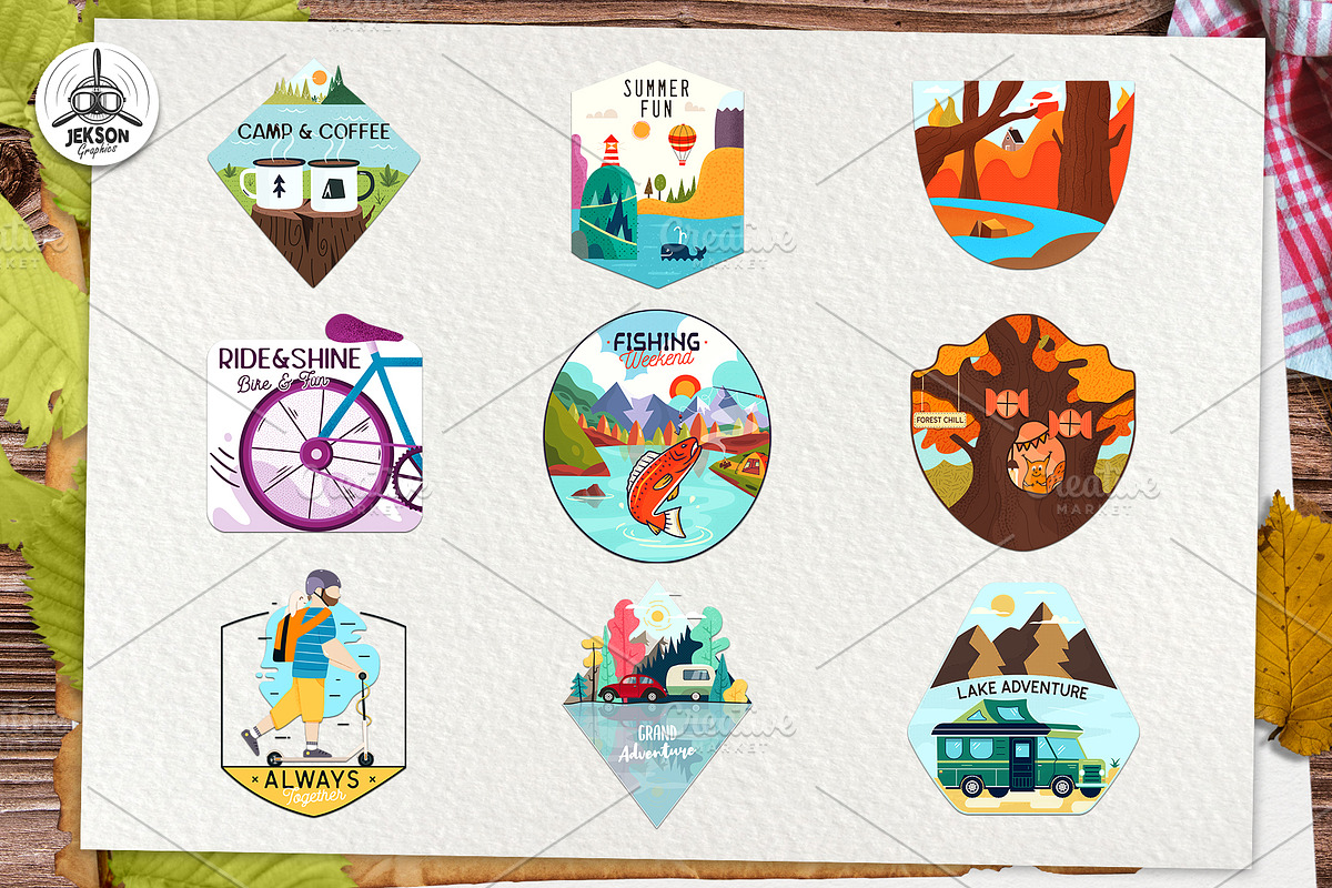 25 Logo Badges Bundle with Textures, a Branding & Logo Template by JeksonGraphics (Photo 3 of 9)