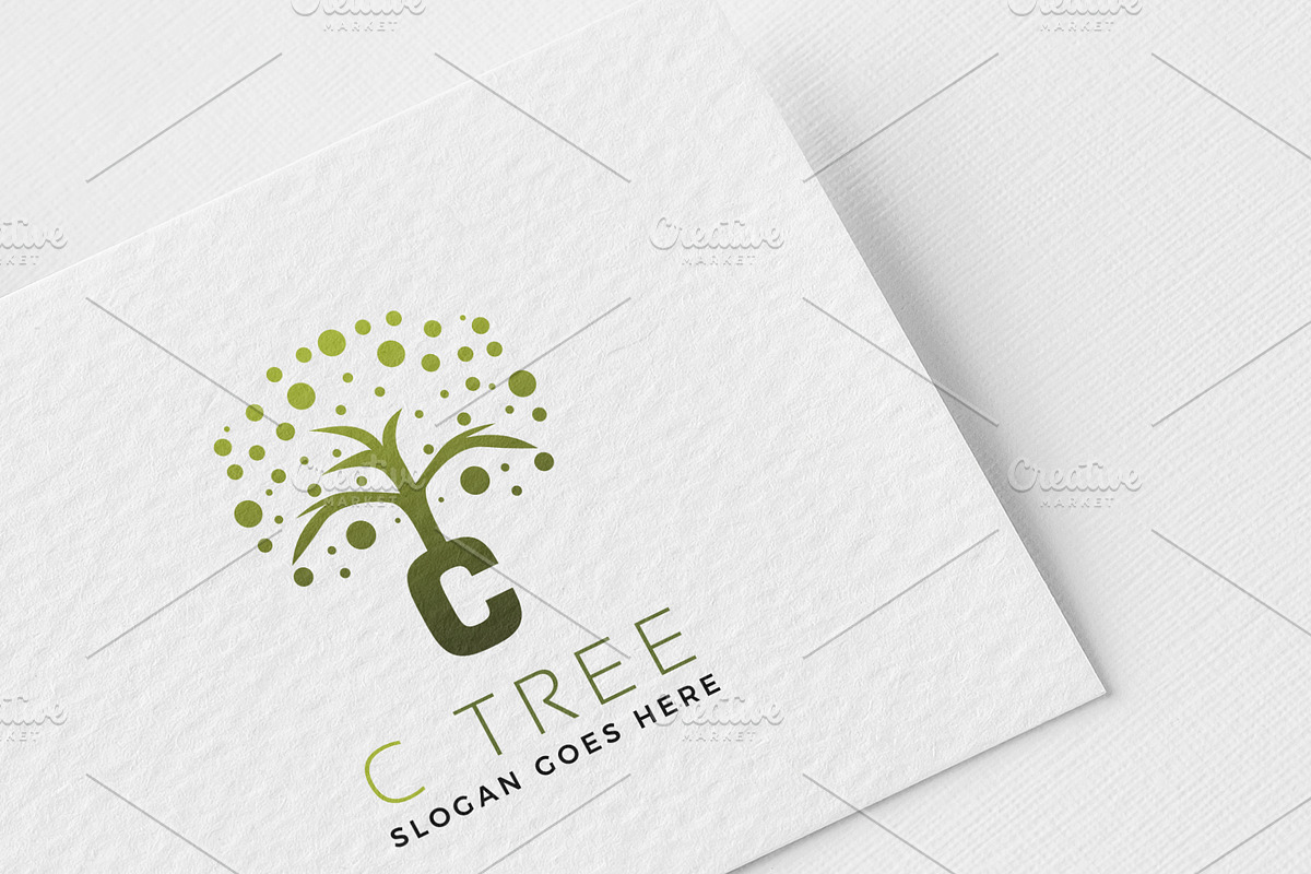 c letter tree logo template, a Branding & Logo Template by meisuseno ...