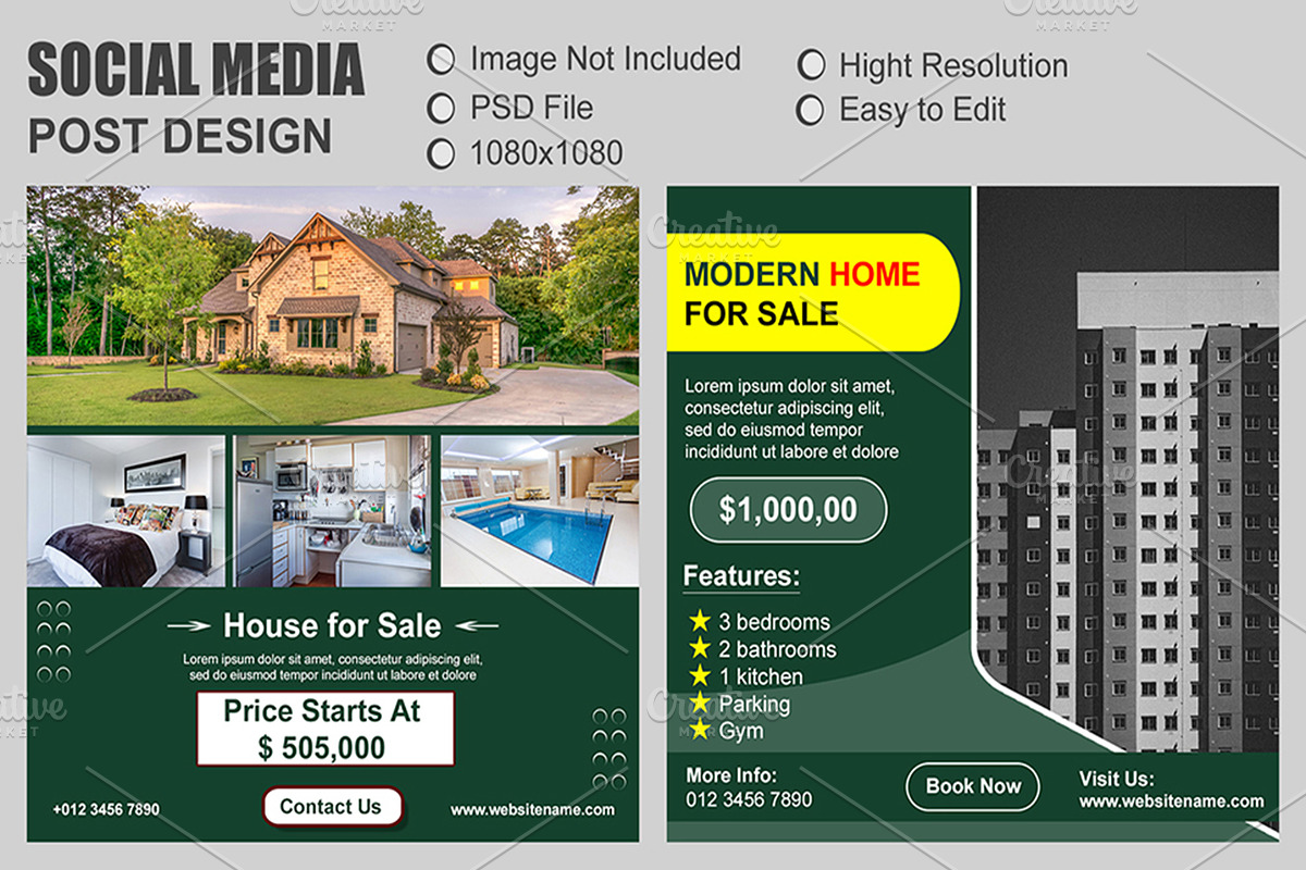 20 Real Estate Instagram Post Kit preview 5
