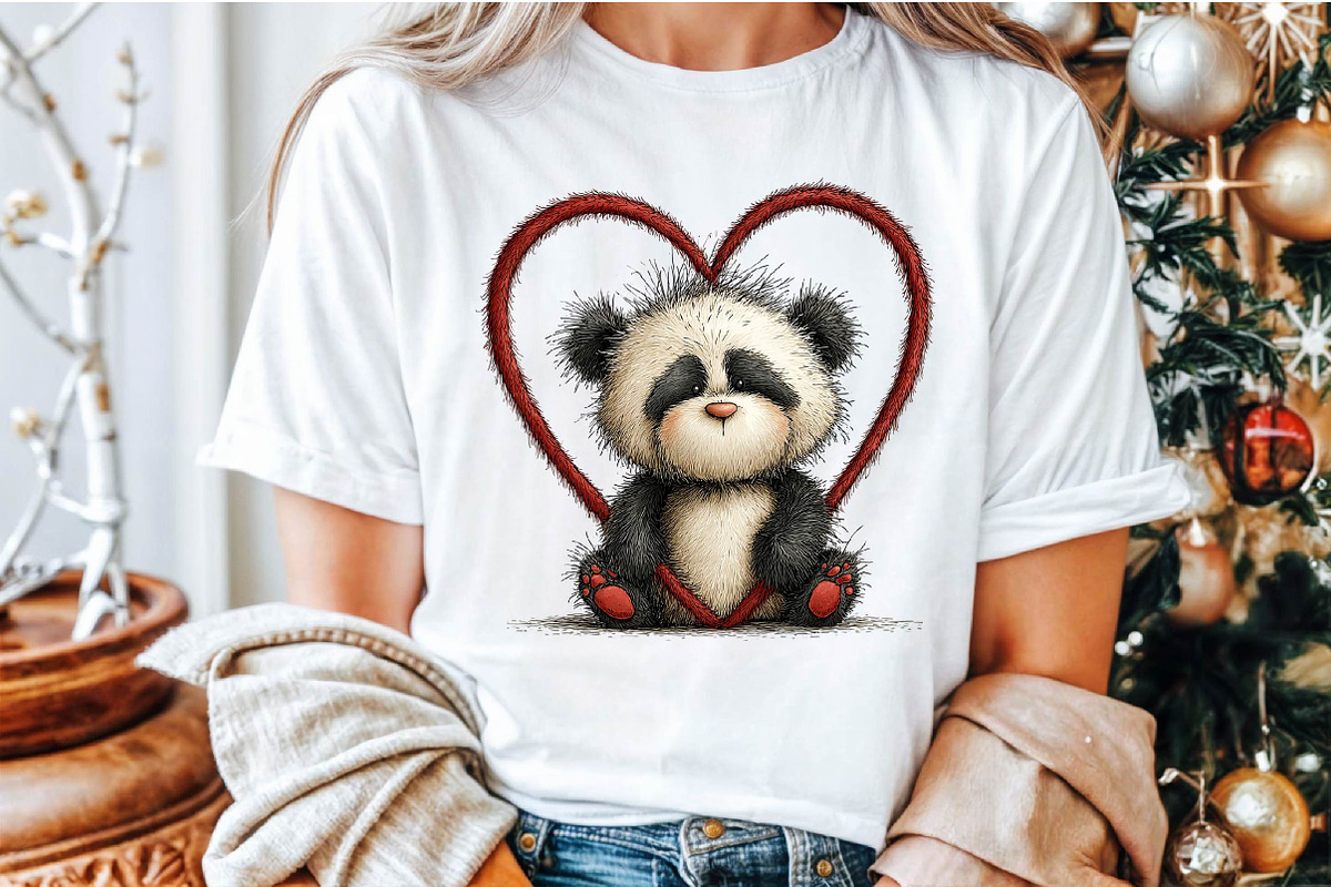 Quirky Valentine's Day Panda Clipart, an Illustration by Sublimation Artist (Photo 5 of 6)