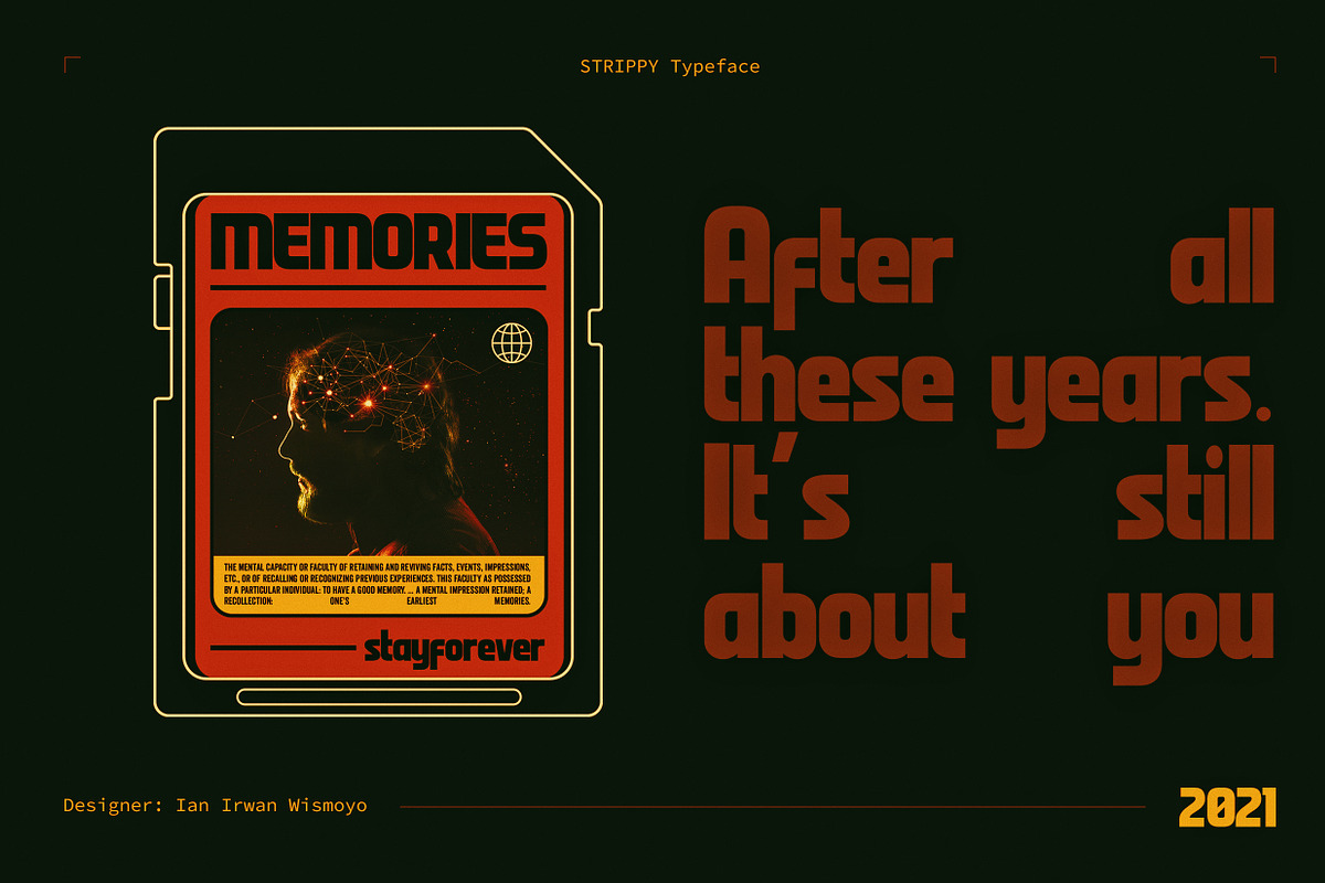 Strippy - Bold Futuristic Fonts, a Sans Serif Font by Ian Irwanwismoyo (Photo 8 of 13)