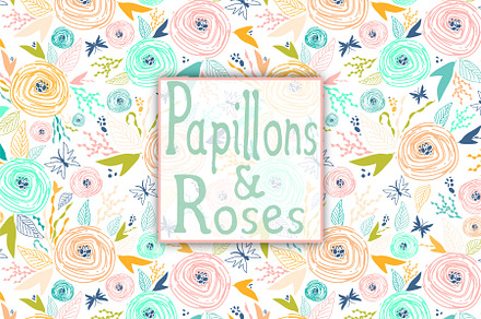 Papillons & Roses patterns