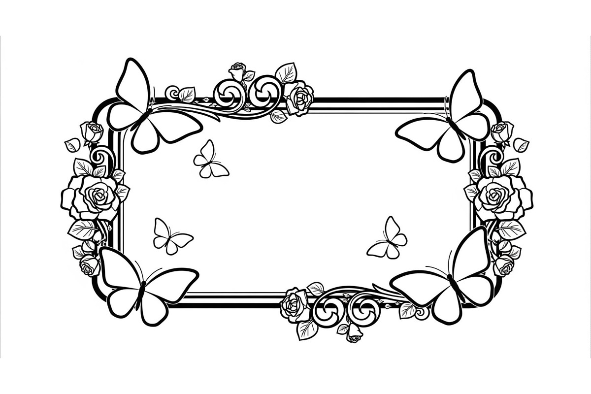 Butterfly Floral Frame SVG Bundle, an Illustration by Creativeshirt (Photo 25 of 31)