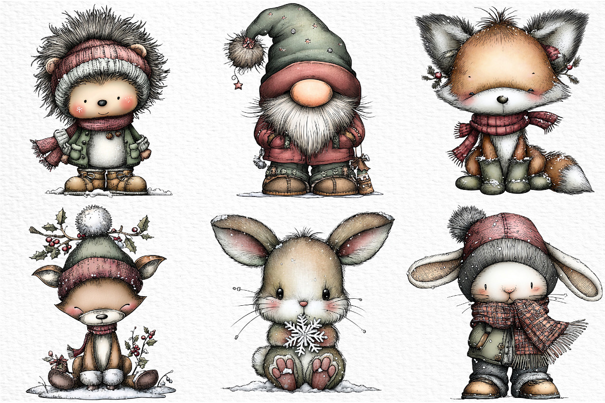 Whimsical Winter Clipart, an Illustration by Craft Nest (Photo 4 of 6)