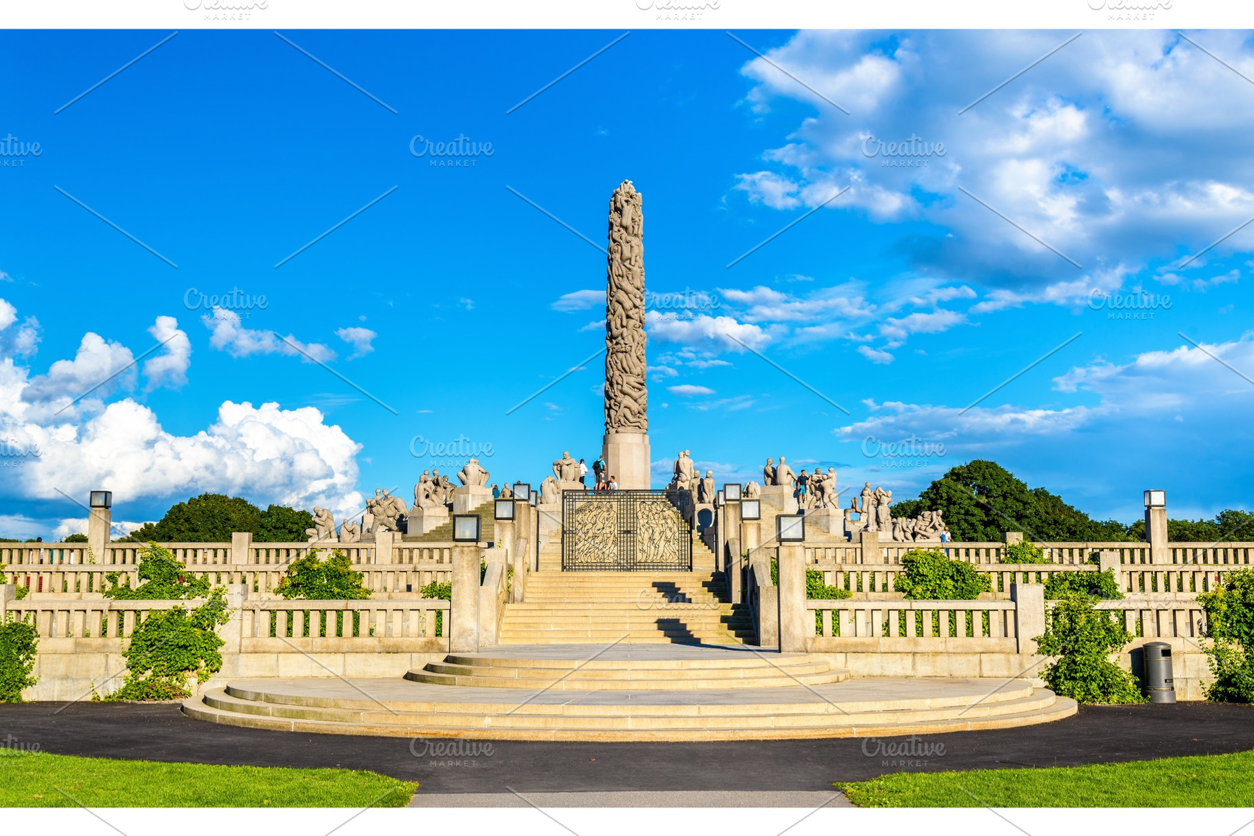 The monolith sculpture in frogner park oslo featuring oslo, norway, and, an Architecture Photo by Leonid Andronov