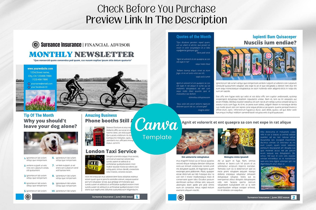 Canva newsletter template for business preview 2