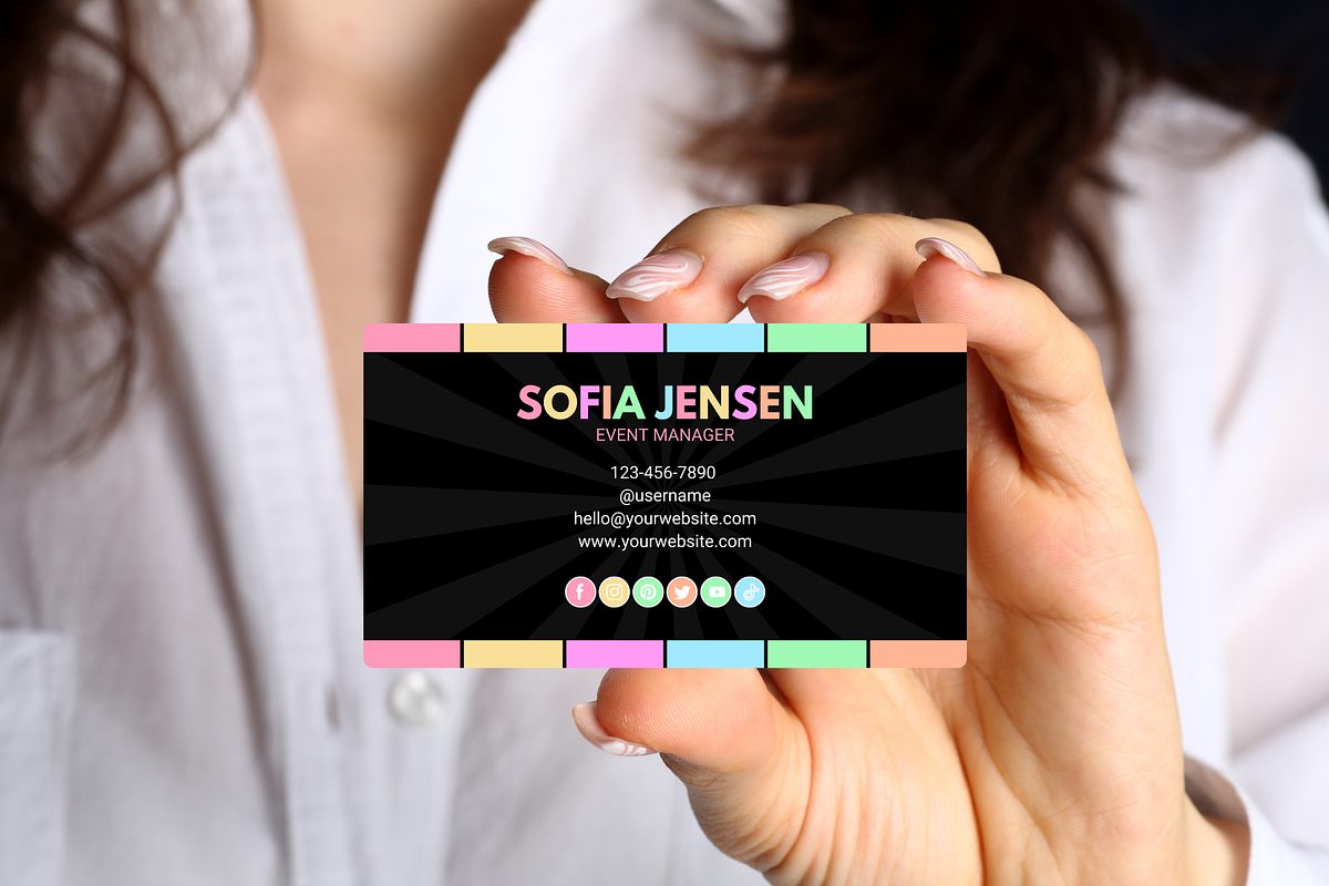 Pastel Neon Business Card, a Business Card Template by SunshineStudioBoutique (Photo 7 of 9)