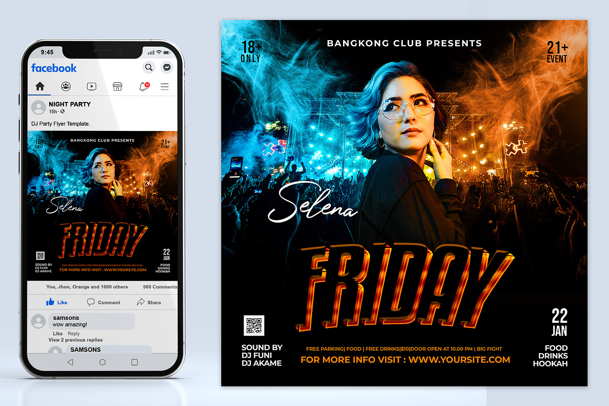 Dj Party Flyer Template, a Flyer Template by AbcStudio