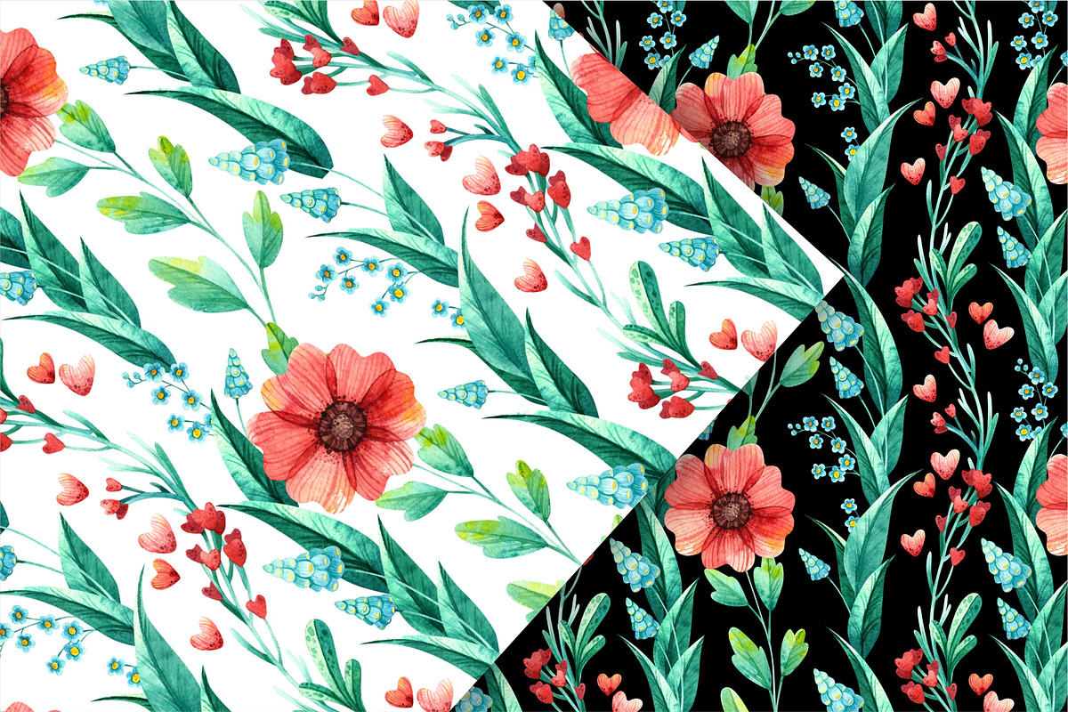 Spring flowers, watercolor clipart, an Illustration by Valin Malin (Photo 7 of 14)