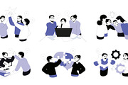 Teamwork Flat Illustrations, a Finance Illustration by alexdndz (Thumbnail 2 of 3)