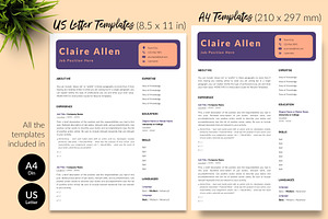 Creative Resume Design / CV - Claire