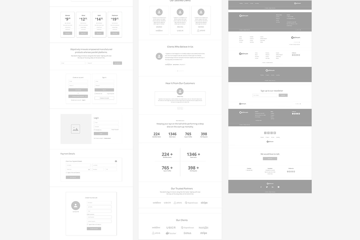Optimum Wireframe Kit - Desktop, a Wireframe Template by Kevin H. Design (Photo 7 of 7)