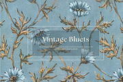 Vintage Bluets Pattern, a Pattern Graphic by MouseGrey (Thumbnail 1 of 14)